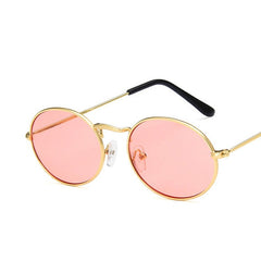 Women's Retro Oval "Diner Vibes" Metal Sunglasses