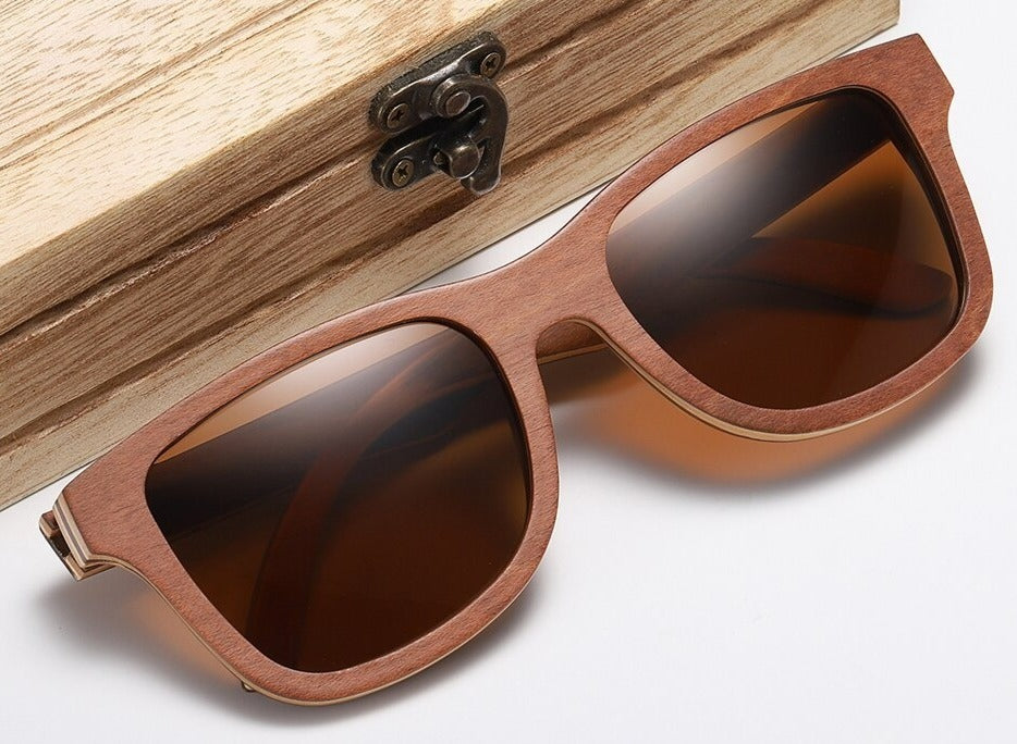 Men's Polarized Oval 'Dakar' Wooden Sunglasses