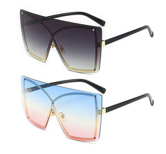 Women's Oversized Square 'Lura Eye Wear' Metal Sunglasses