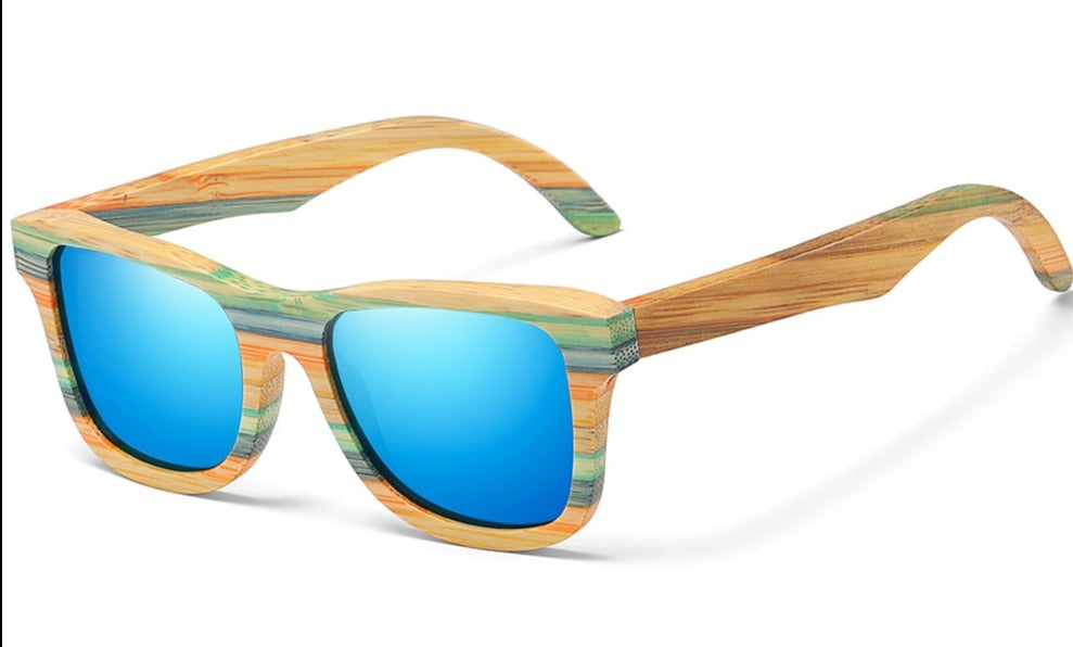 Women's Polarized Oval 'Serpent' Wooden Bamboo Sunglasses