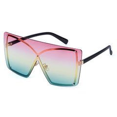 Women's Oversized Square 'Fancy Pants' Metal Sunglasses