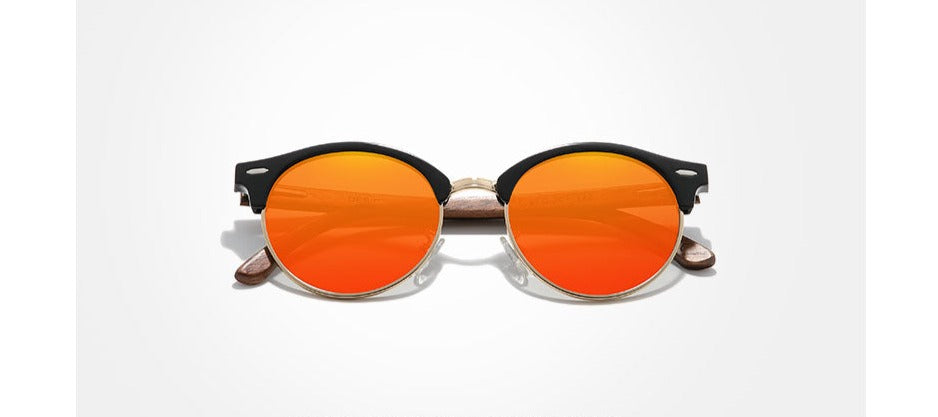 Unisex Round 'Forest' Wooden Sunglasses