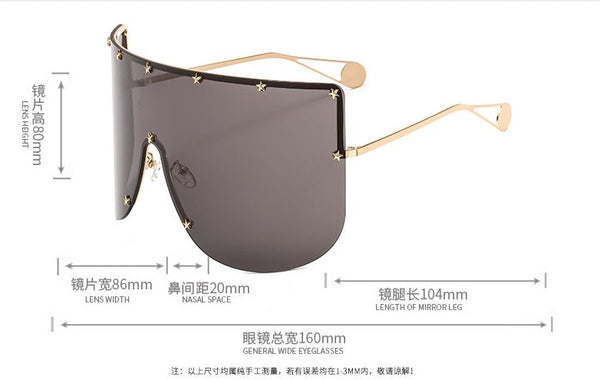 Women's Oversized 'Full Force' Rimless Square Sunglasses