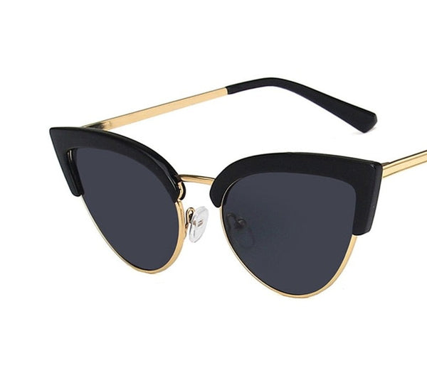 Women's Cat Eye Semi Rimless  'Shani Eye Wear' Metal Sunglasses