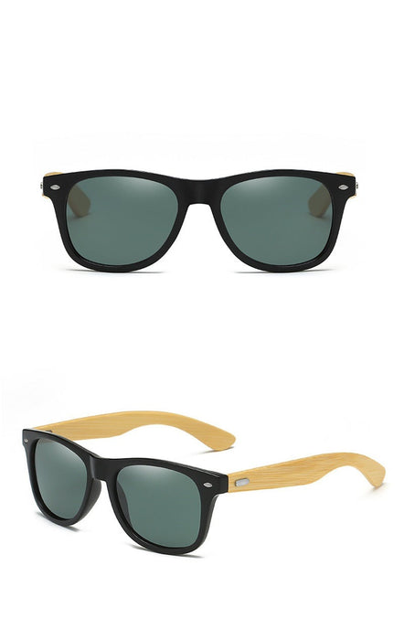 Men's Retro Square 'Sturdy' Wooden Sunglasses