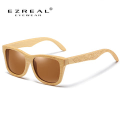 Men's Natural Wooden Bamboo 'Higher' Oval Sunglasses