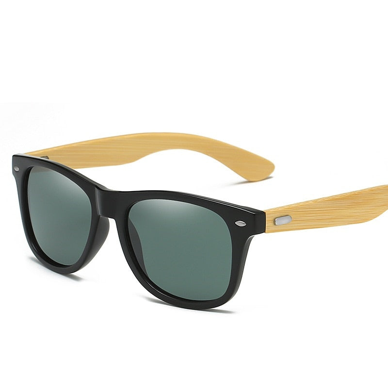 Men's Retro Square 'Sturdy' Wooden Sunglasses