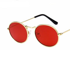 Women's Retro Oval "Diner Vibes" Metal Sunglasses