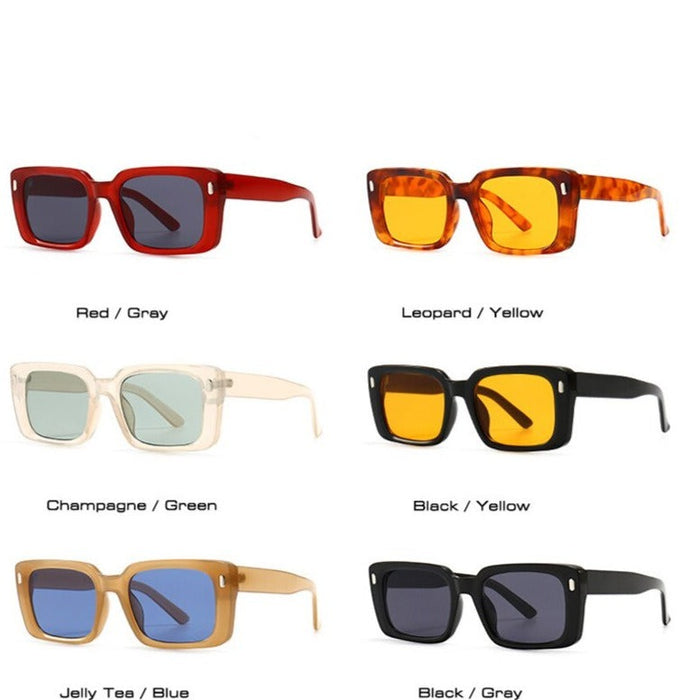 Women's Retro Square 'Silas' Plastic Sunglasses
