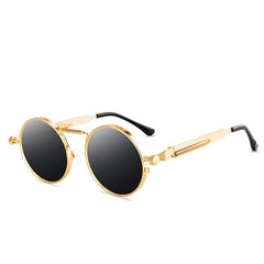 Unisex Round Vintage' Vent' Alloy  Sunglasses