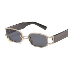 Women's Retro Rectangular 'Not Normal' Metal Sunglasses