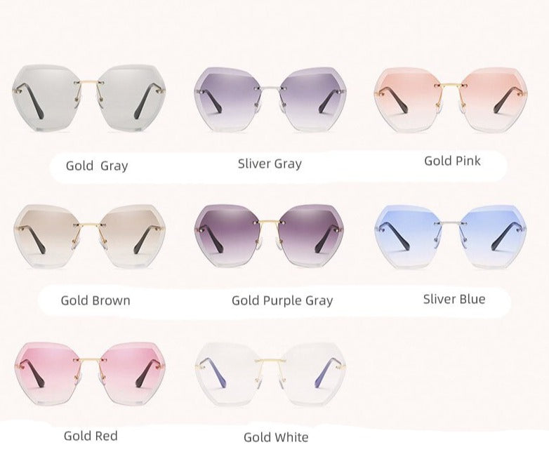 Women's Oversized Square 'The Static' Rimless Sunglasses