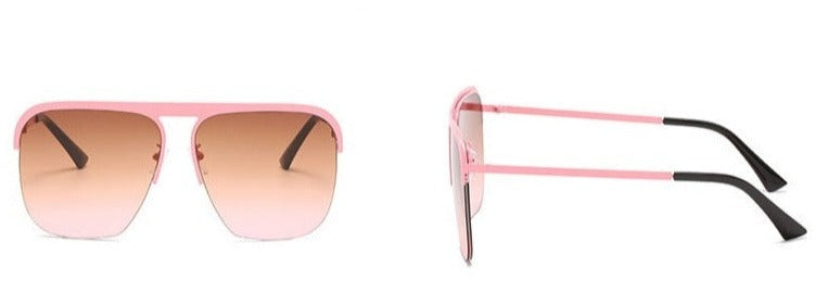 Women's Oversized Square Rimless 'Kassiani' Metal Sunglasses