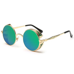 Men's Round Classic 'Steampunk' Plastic Sunglasses