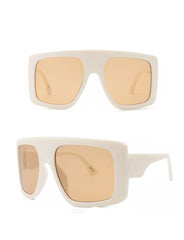 Women's Large Shield 'Celebrity' Square Sunglasses