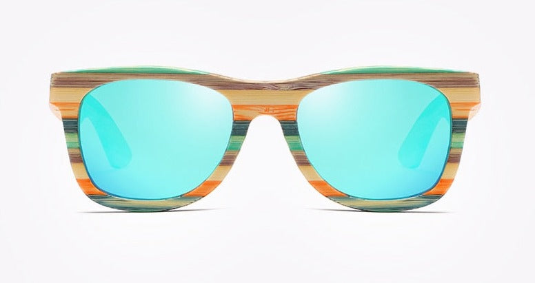 Men's Wooden Oval 'Lady Aisa' Polarized Bamboo Sunglasses