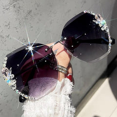 Women's Vintage Rimless Rhinestone 'Magic Spells' Sunglasses