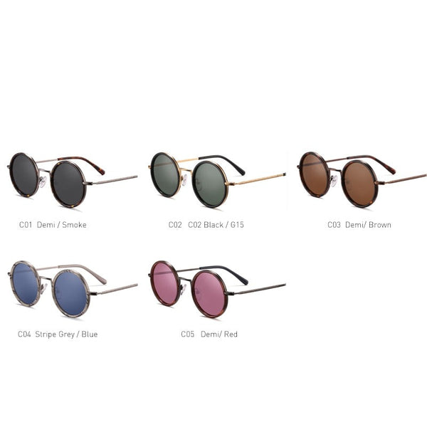 Men's Round Polarized 'Abrielle' Alloy Sunglasses