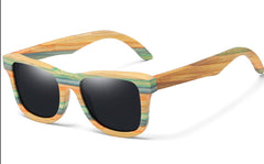 Women's Polarized Oval 'Serpent' Wooden Bamboo Sunglasses