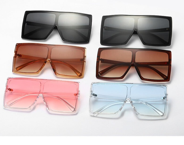 Women's Oversized 'Shield' Browline Sunglasses