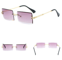 Women's Rectangular 'Pajama' Metal Sunglasses