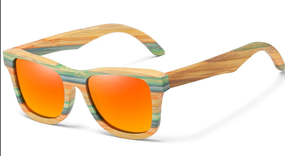 Women's Polarized Oval 'Serpent' Wooden Bamboo Sunglasses