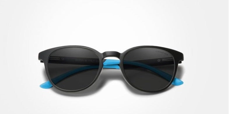 Men's Polarized  Semi-Round 'Lucas' Plastic Sunglasses