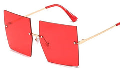 Women's Oversized Square 'Geisha' Plastic Sunglasses