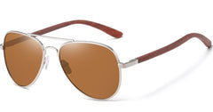 Women's Pilot Aviation 'Irine ' Wooden Sunglasses