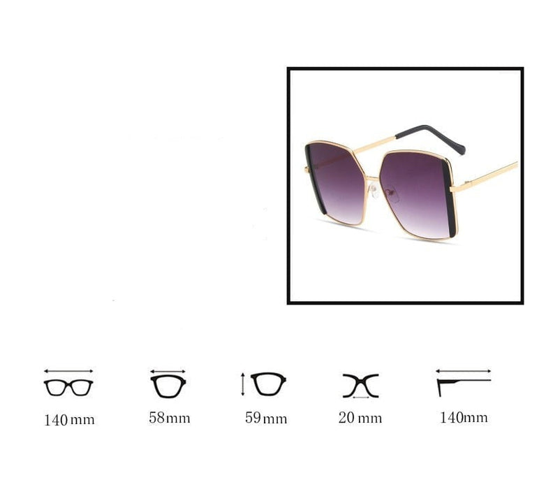 Women's Trendy Square 'Out of The Bleu' Metal Sunglasses