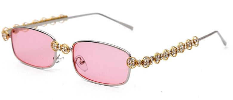 Women's Rectangle 'Simply Gem' Metal Sunglasses