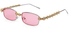 Women's Rectangle 'Simply Gem' Metal Sunglasses