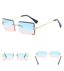 Women's Rectangular 'Pajama' Metal Sunglasses