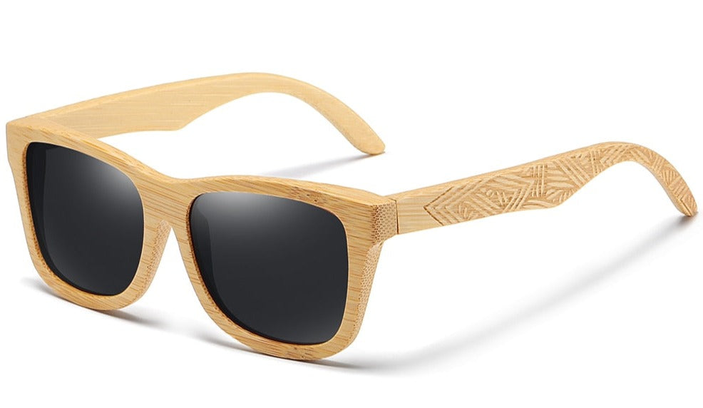 Men's Polarized Oval 'Wood 101' Wooden Sunglasses