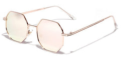 Women's Retro Hexagon 'Nasty' Metal Sunglasses