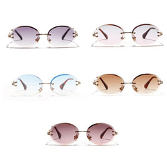 Women's Rimless Oval 'Goblin' Metal Sunglasses