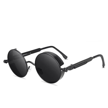 Men's Steampunk Round 'Gothic' Metal Sunglasses