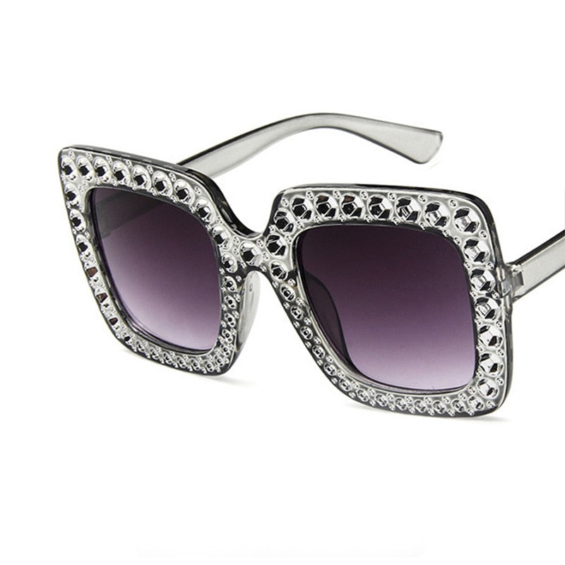 Women's Oversized Square 'Dazzled' Vintage Sunglasses