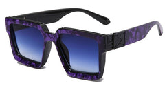 Men's Oversize 'Aries Blued' Plastic Sunglasses