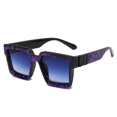 Men's Oversize 'Aries Blued' Plastic Sunglasses