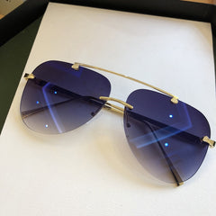 men's Vintage Rimless 'Star Sun' Alloy Aviator Sunglasses