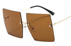 Women's Oversized Square 'Geisha' Plastic Sunglasses