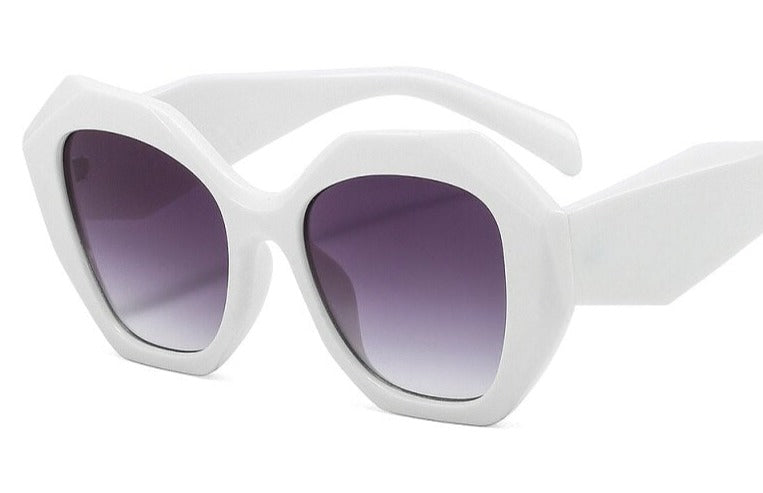Women's Hexagon Gradient 'Midnight Shadow' Plastic Sunglasses