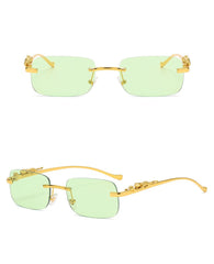 Unisex Vintage Rimless "Cool Oldie" Square Sunglasses