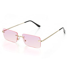 Women's Rimless Small Rectangle 'Diner Dash' Metal Sunglasses