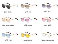 Women's Rimless Oval 'Fiend' Metal Sunglasses