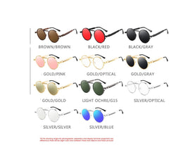 Unisex Round Vintage' Vent' Alloy  Sunglasses