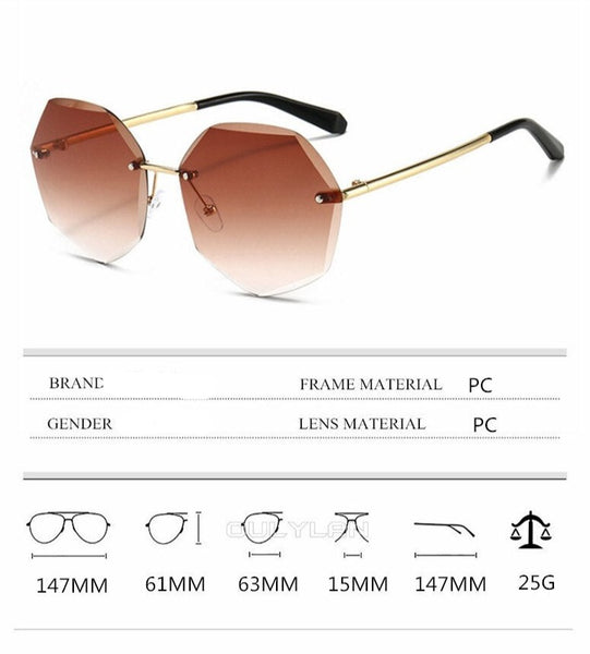 Women's 'Fancy' Rimless Round Sunglasses