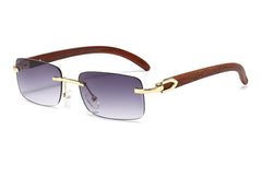 Women's Rimless 'Emsi' Wooden Sunglasses