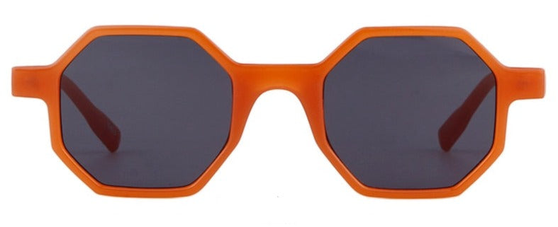 Women's Vintage Hexagon 'Riely Winter' Plastic Sunglasses